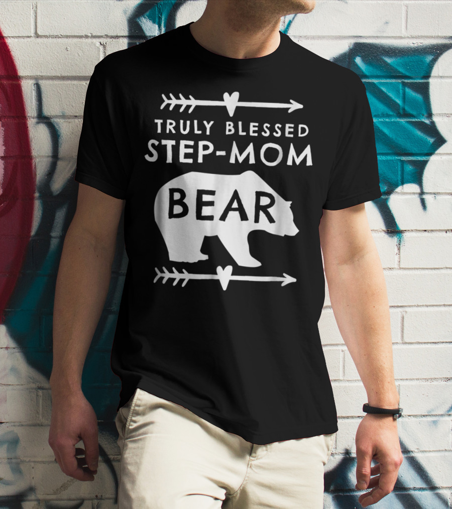 Truly Blessed Step-Mom Bear Silhouette With Arrow Accents T-Shirt