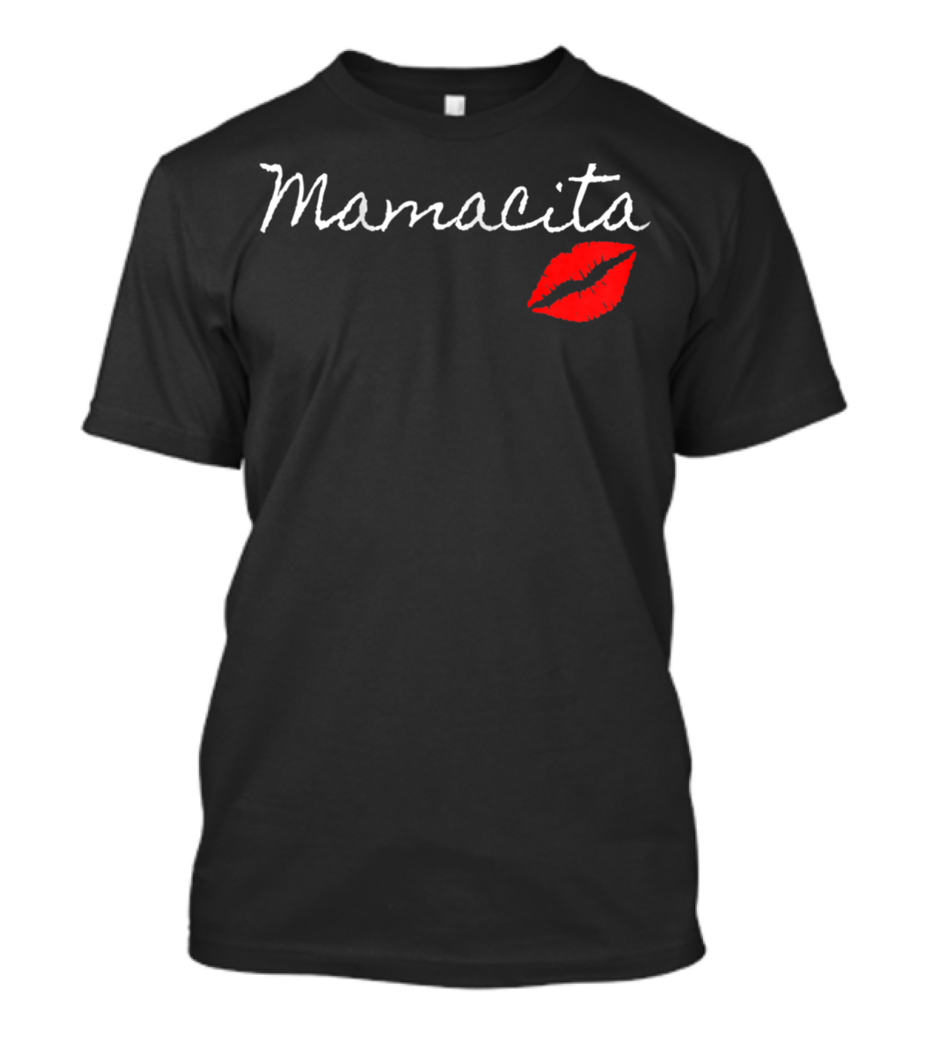 Mamacita Funny Cute USAMexican With Red Lips T-Shirt