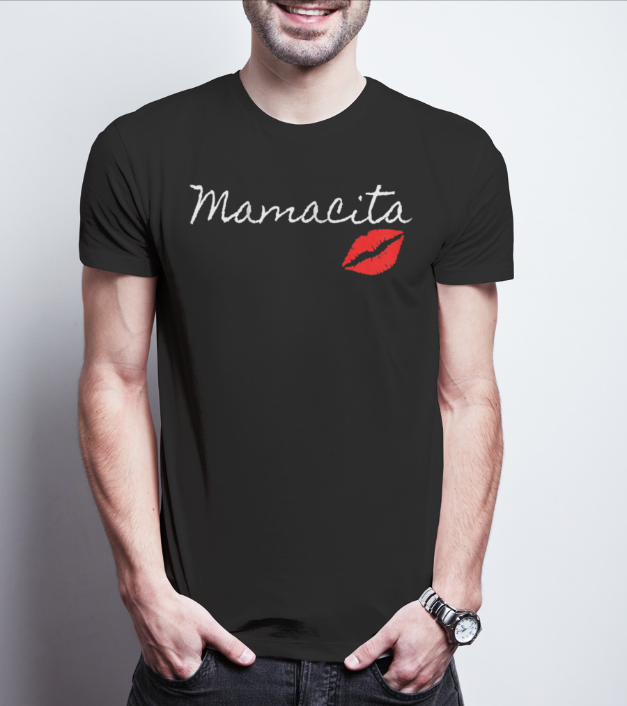 Mamacita Funny Cute USAMexican With Red Lips T-Shirt