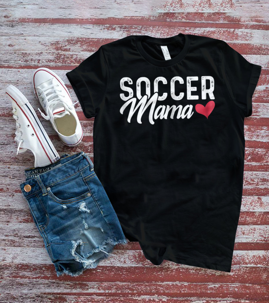 Soccer Mama Heart Football Mom T-Shirt