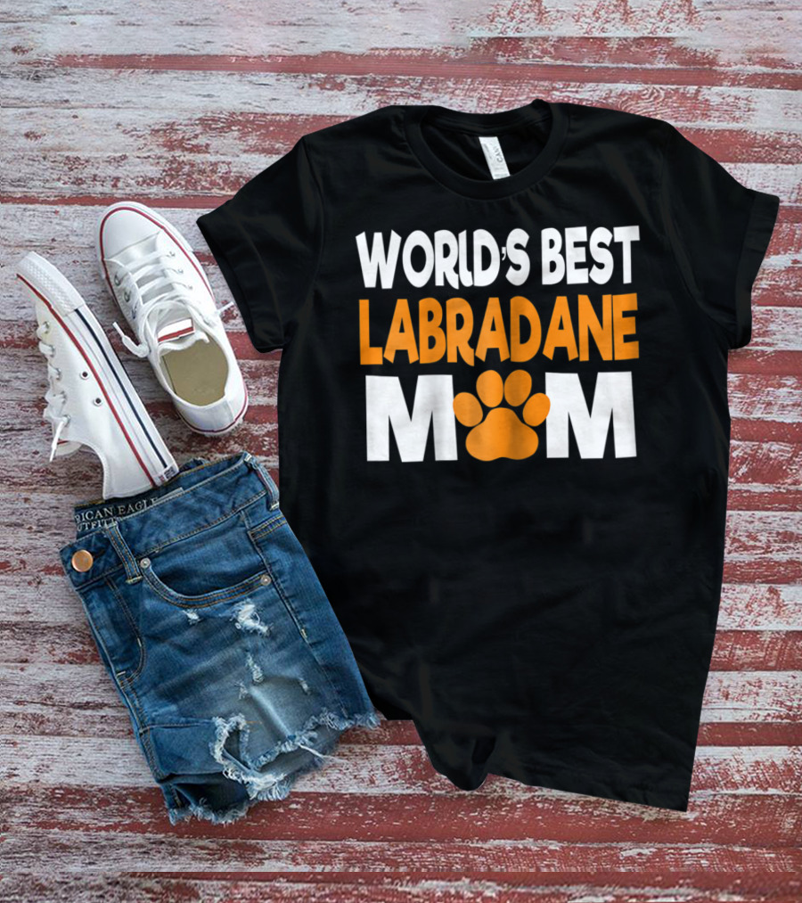 Worlds Best Labradane Mom Paw Prints T-Shirt