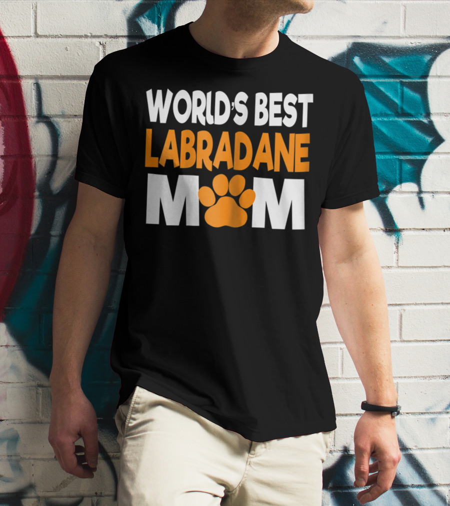 Worlds Best Labradane Mom Paw Prints T-Shirt