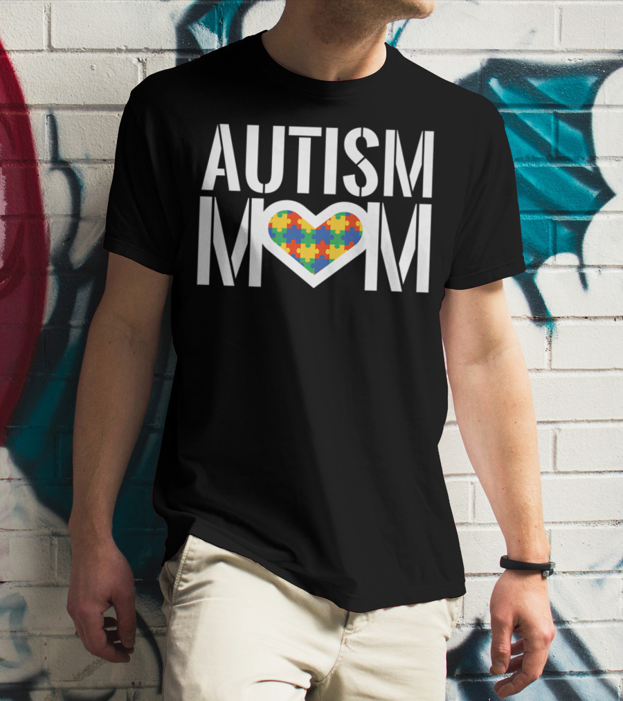 AUTISM MOM Heart Puzzle T-Shirt