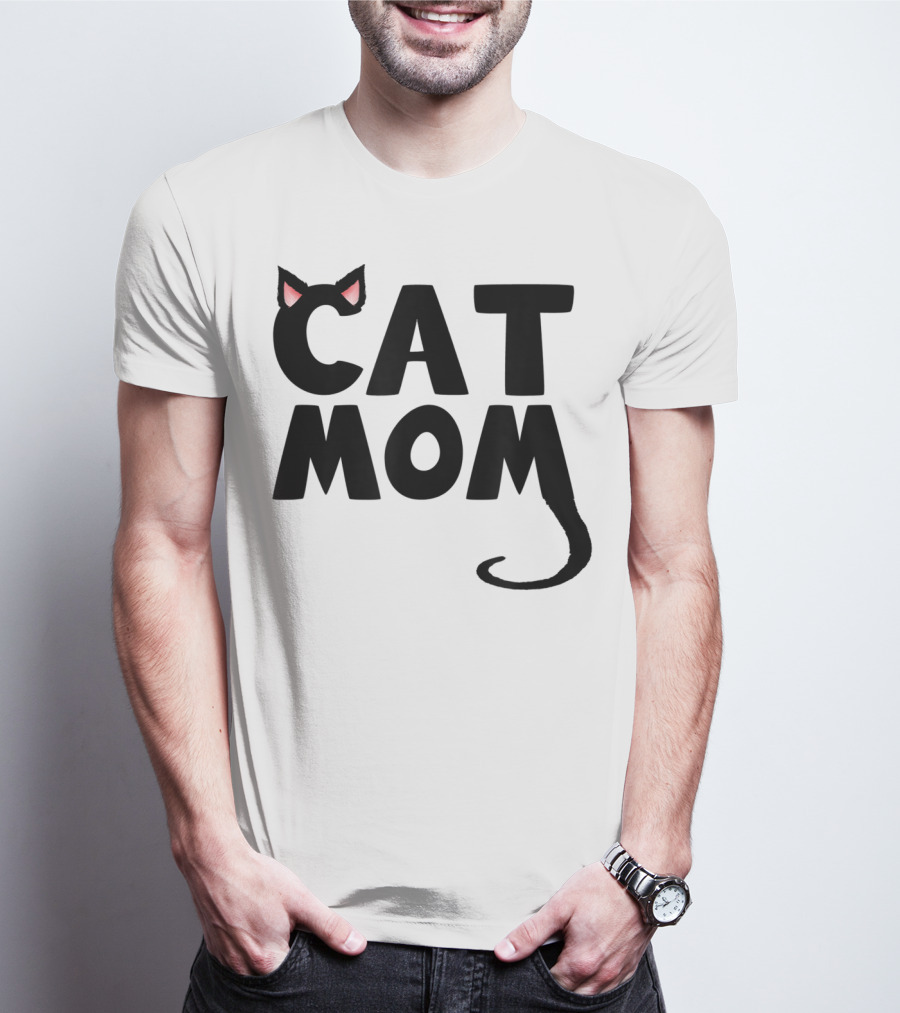 Cat Mom With Cat Ears And Tail T-Shirt