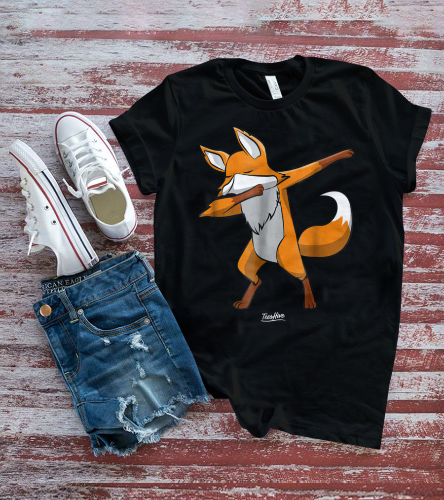 Dabbing Fox Dab Red Fox Animal Fox Mom Funny Fox Lover TeeHive T-Shirt