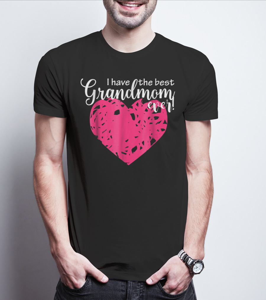 I Have The Best Grandmom Ever Pink Heart T-Shirt