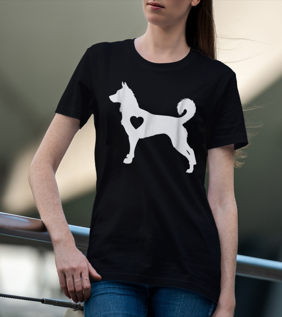 Canaan Dog Love Heart Silhouette Dog Mom Idea T-Shirt
