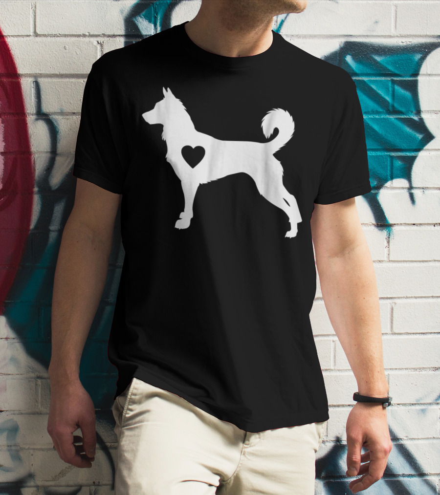 Canaan Dog Love Heart Silhouette Dog Mom Idea T-Shirt