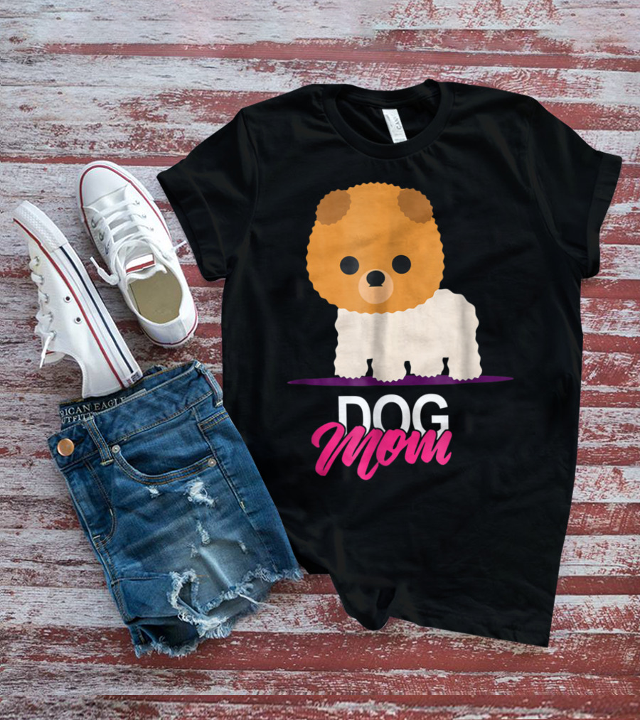 DOG MOM Funny Dog Lover Cute Pomeranian Art S97 T-Shirt