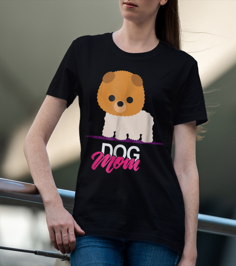 DOG MOM Funny Dog Lover Cute Pomeranian Art S97 T-Shirt
