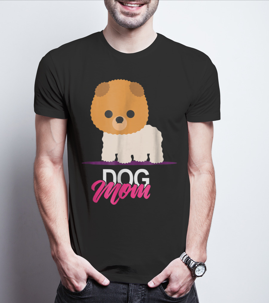 DOG MOM Funny Dog Lover Cute Pomeranian Art S97 T-Shirt