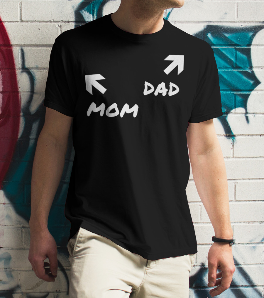Kids Funny Mom And Dad Arrow Birthday Present51 T-Shirt