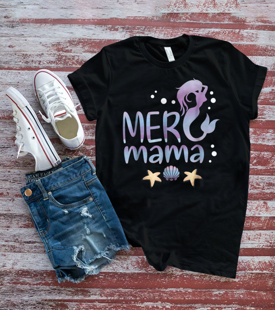 MER Mama Mermaid Birthday Party Mom T-Shirt