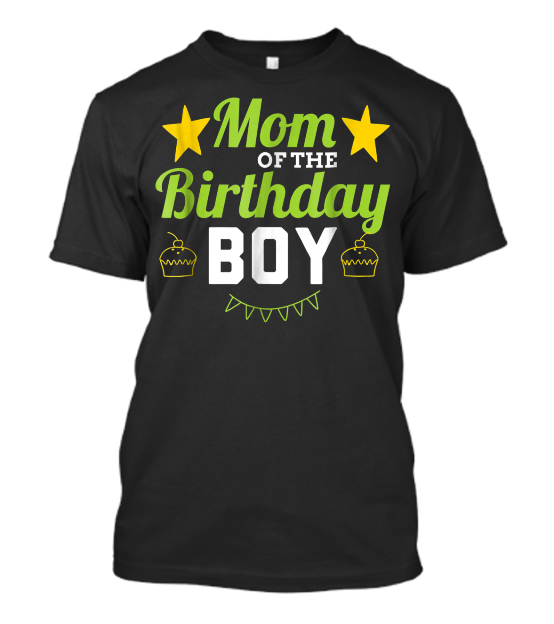 Mom Of The Birthday Boy Stars Cupcakes Party T-Shirt