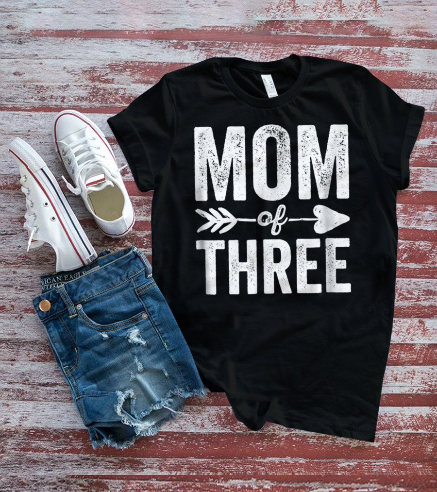 Mom Of Three Arrow Heart T-Shirt