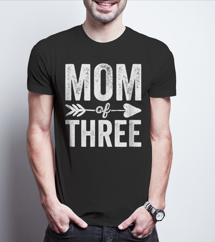Mom Of Three Arrow Heart T-Shirt