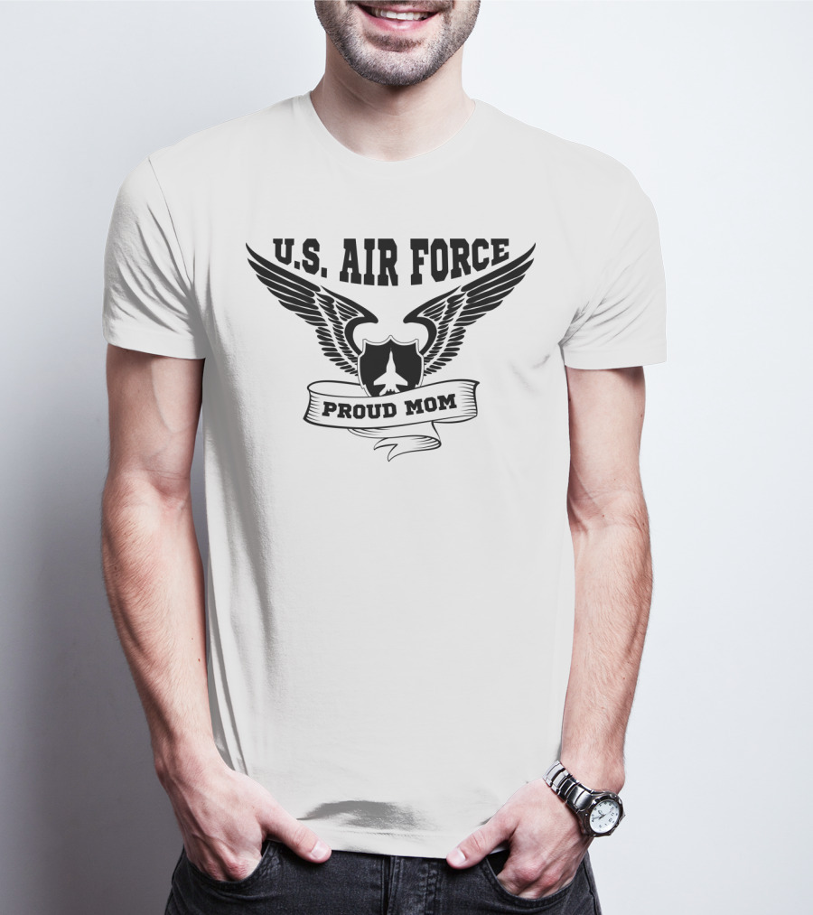 U.S. Air Force Proud Mom Winged Emblem T-Shirt