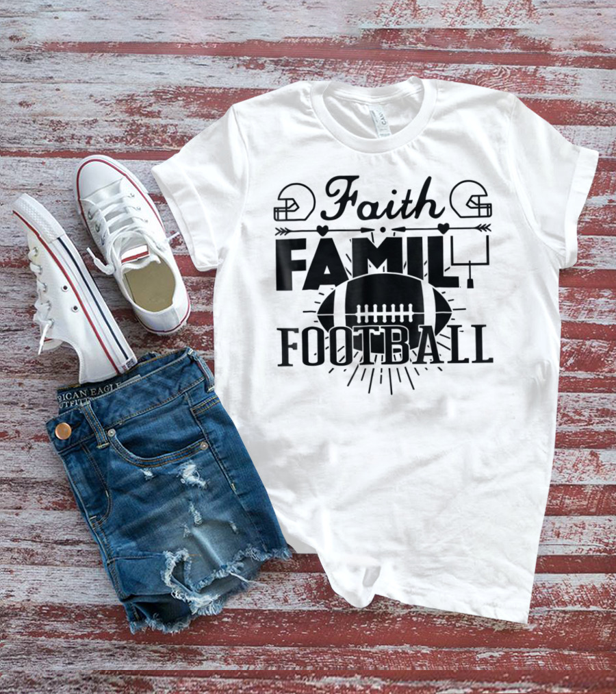 Faith Family Football Mom78 T-Shirt