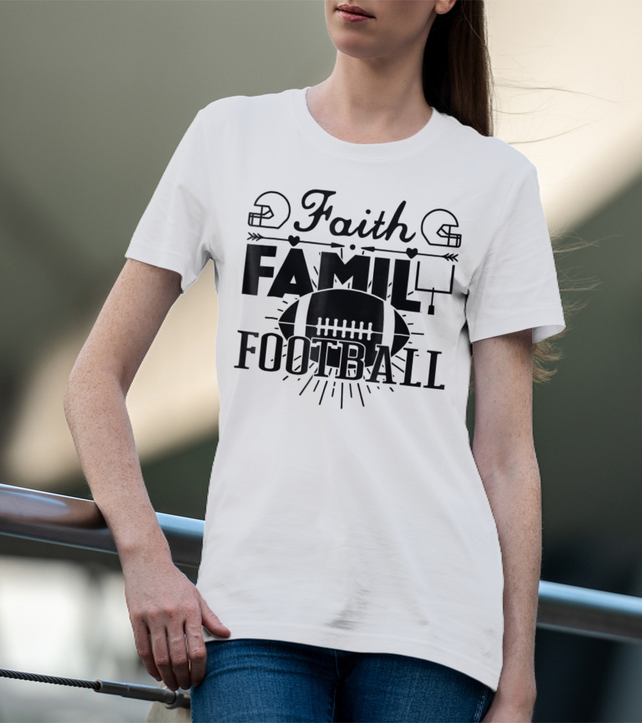 Faith Family Football Mom78 T-Shirt