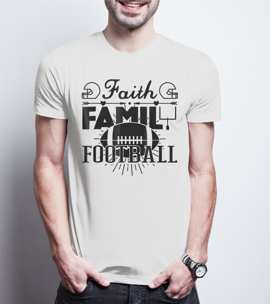 Faith Family Football Mom78 T-Shirt