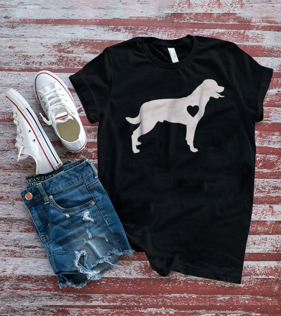 Rottweiler Heart Silhouette Dog Mom Love Idea Dog Mom92 T-Shirt