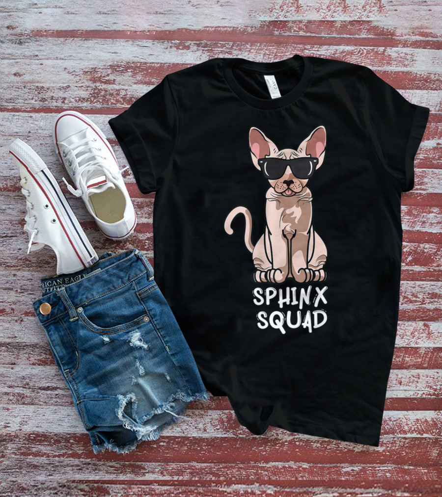 Sphynx Cat Lovers Cat Mom Sphinx Squad Holiday Greetings T-Shirt
