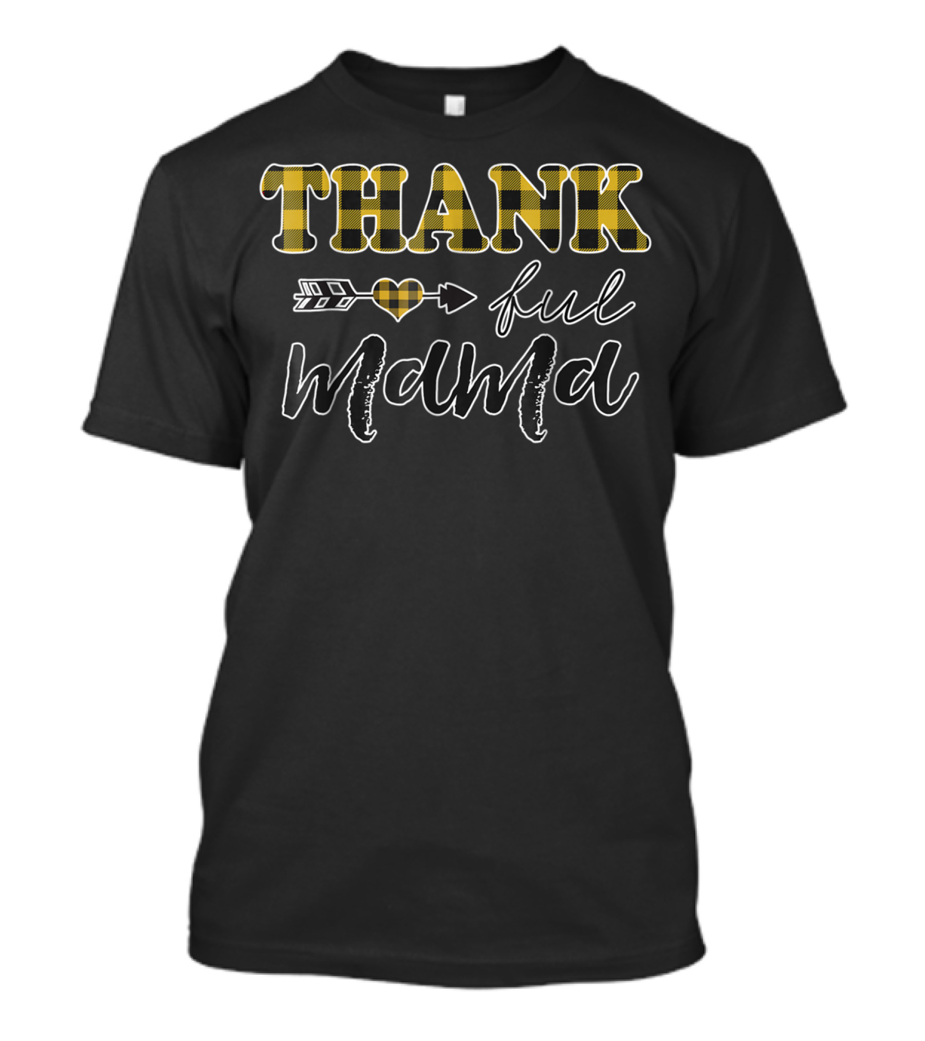 THANKful Ful Mama Arrow Heart Plaid T-Shirt