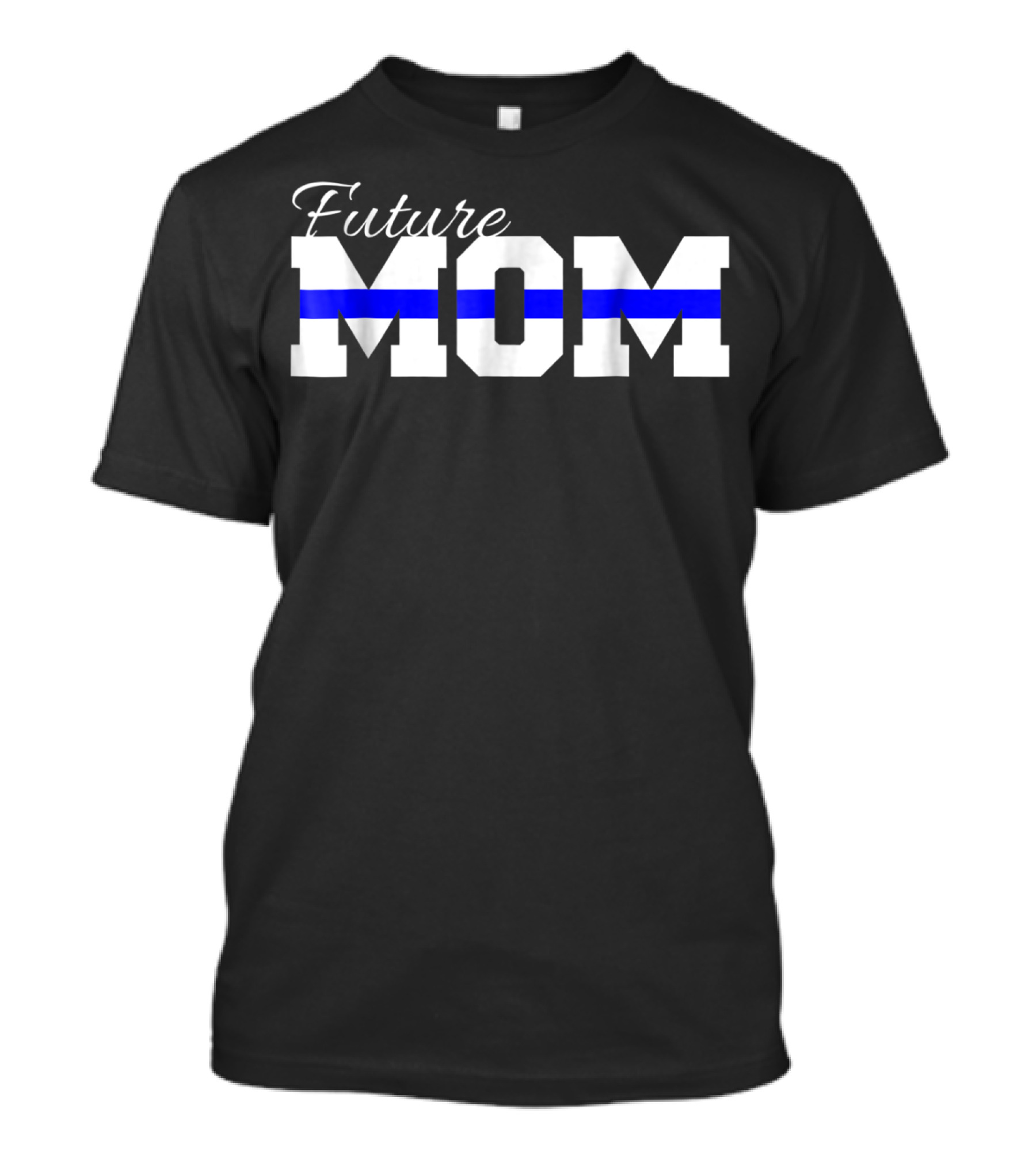 Future Mom Thin Blue Line Baby Announcement T-Shirt