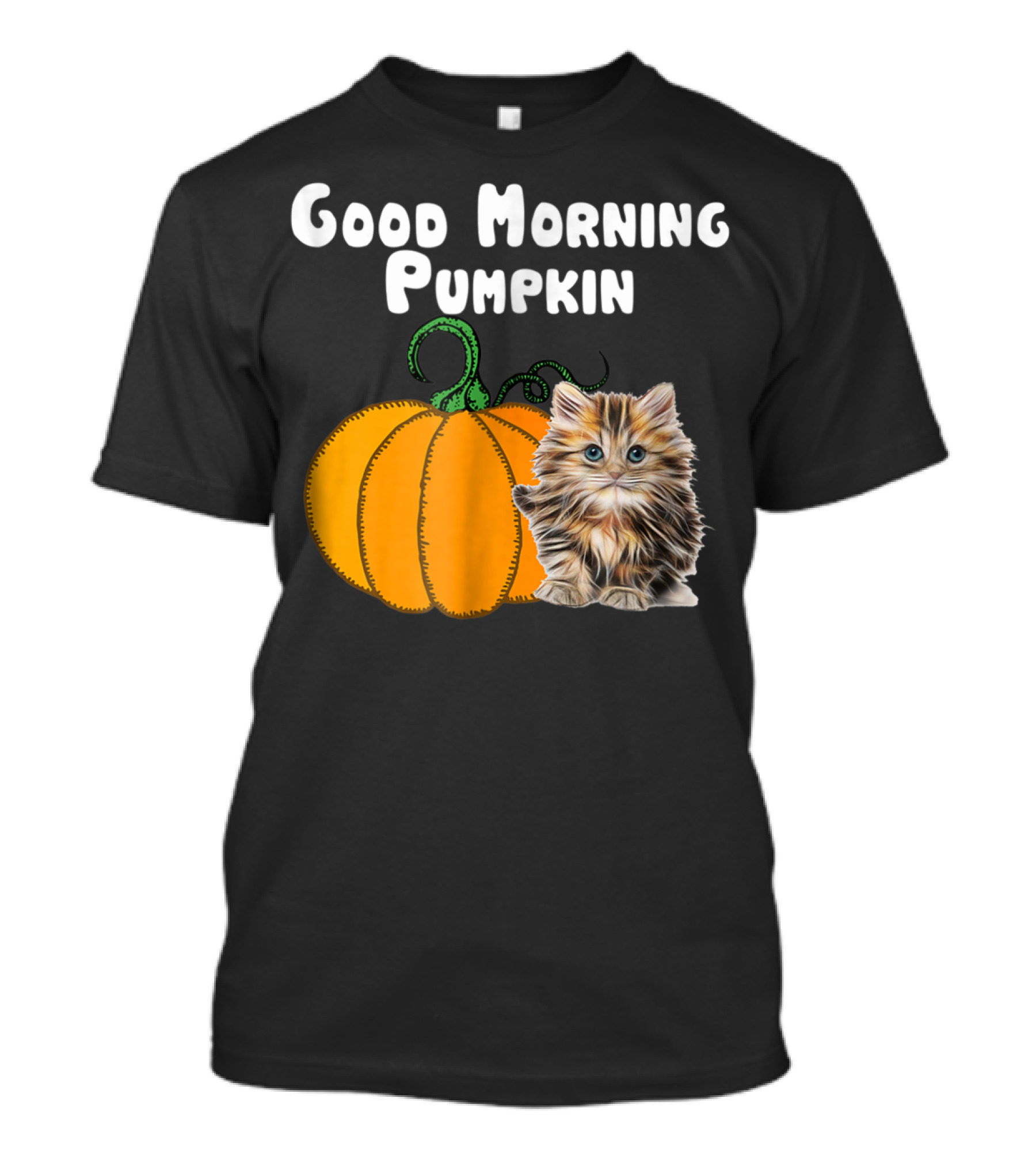 Good Morning Pumpkin Cat Lover Cat Mom Halloween90 Feline Festivity T-Shirt