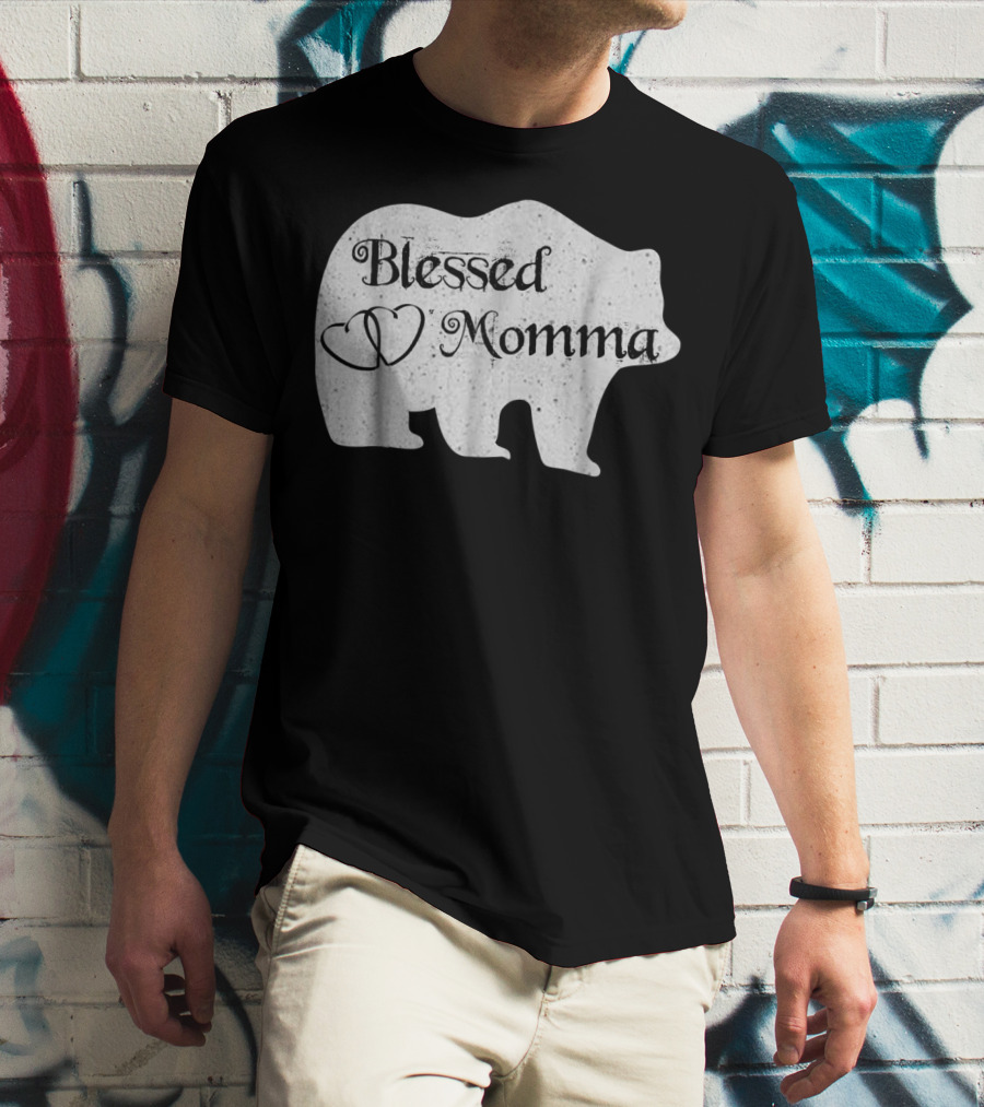 Blessed Momma Bear Heart T-Shirt