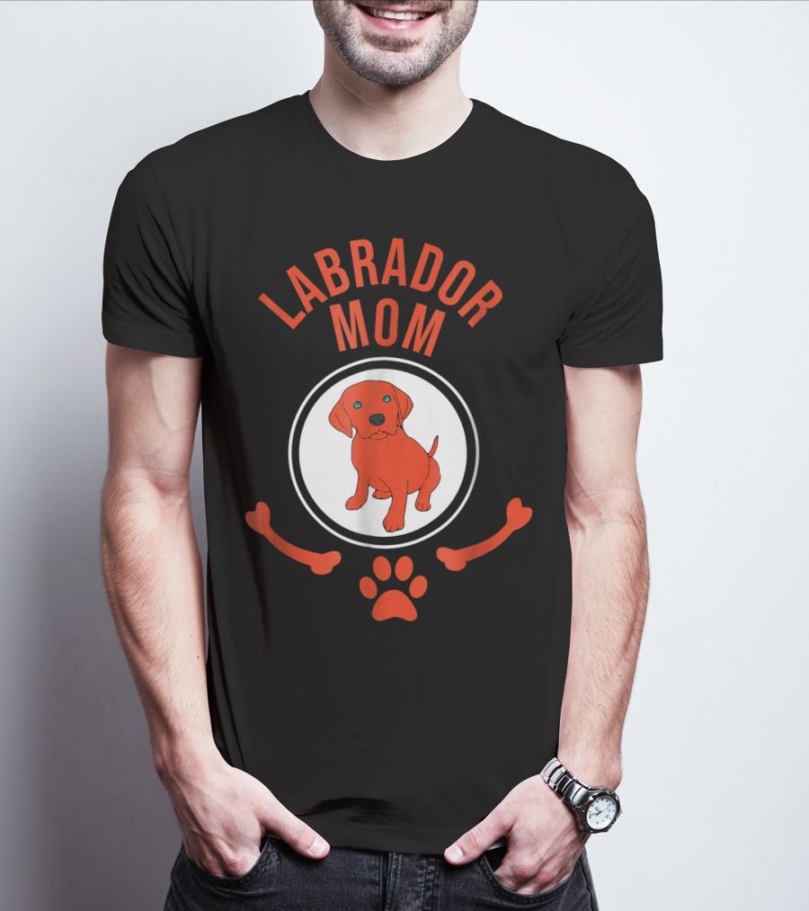 Labrador Mom Puppy Lover Cute Paw Bone T-Shirt