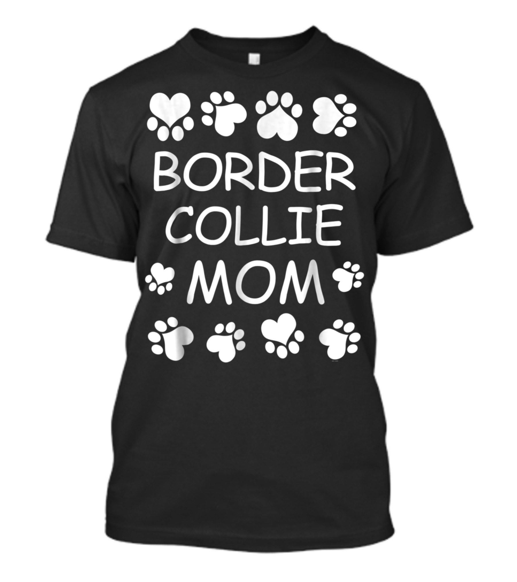 Border Collie Mom Paw Print Heart Lovers For Christmas Birthday T-Shirt
