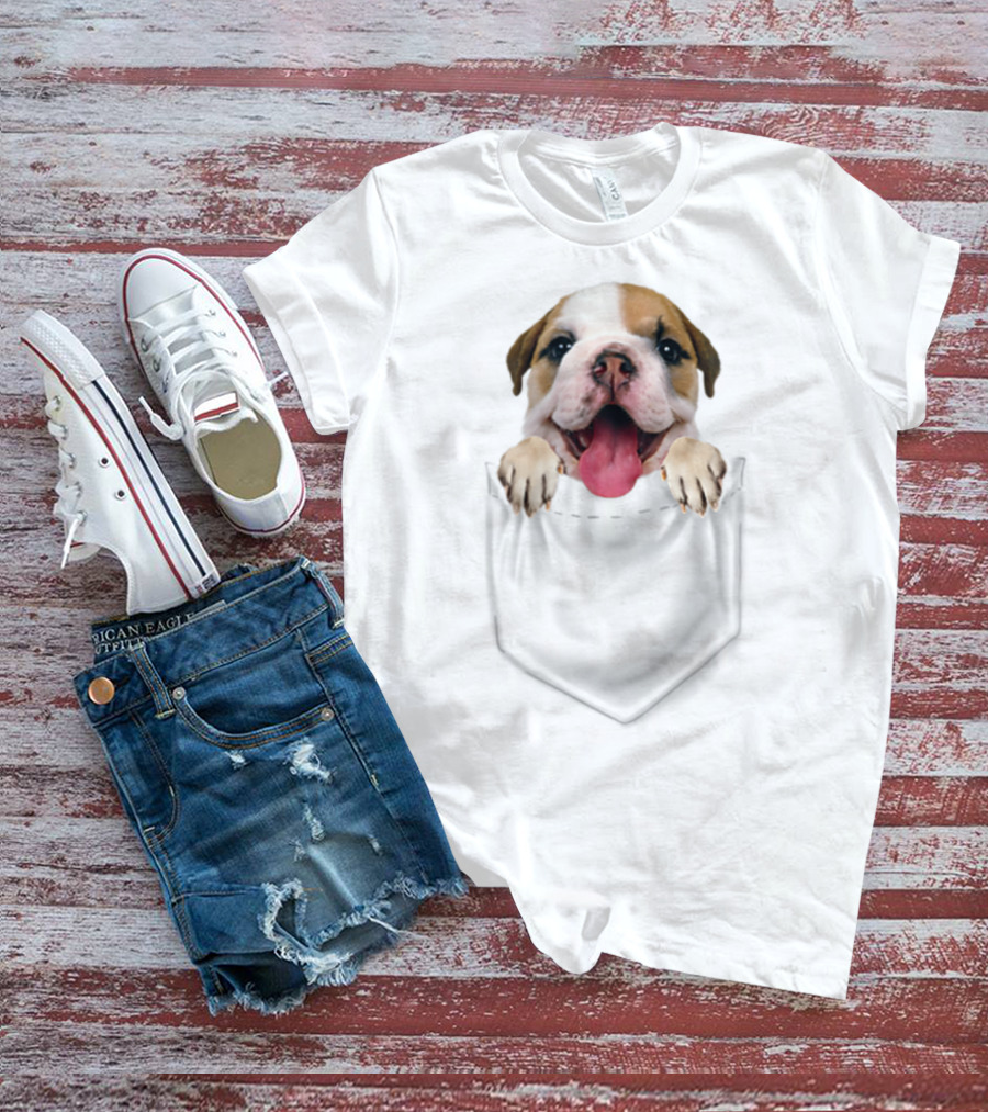 Bulldog In Your Front Pocket Bulldog Mom Loves 75 T-Shirt
