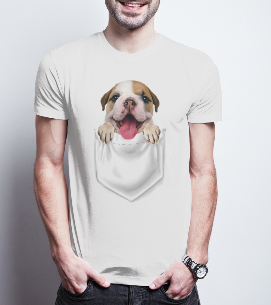 Bulldog In Your Front Pocket Bulldog Mom Loves 75 T-Shirt