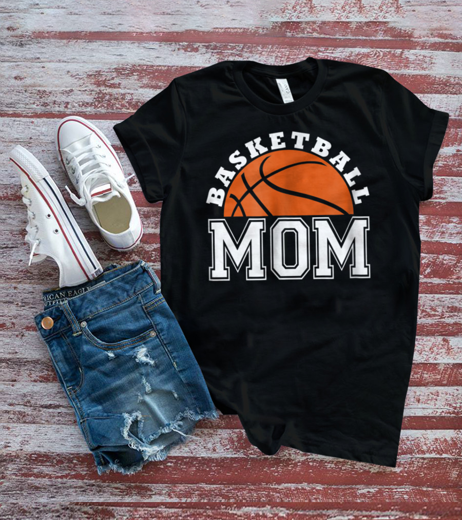 Basketball Mom Women83 Orange Ball Sports T-Shirt