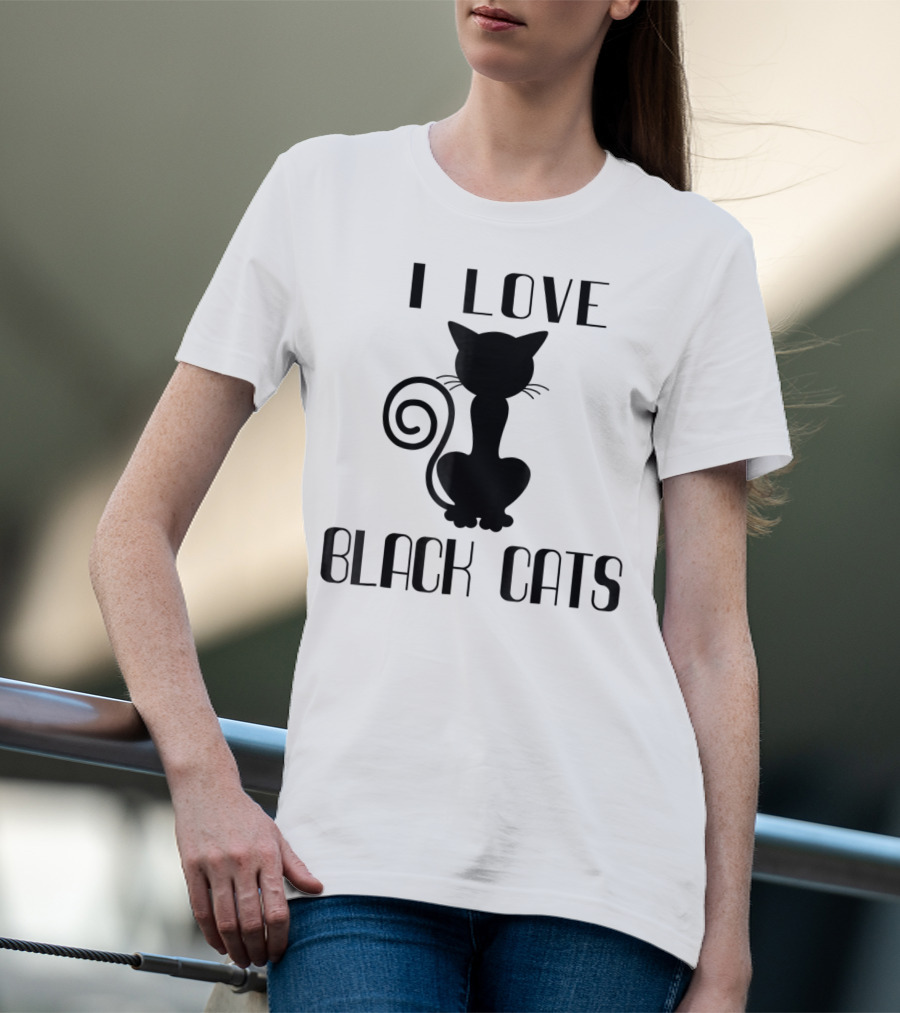 I Love Black Cats Cat Mom Witch T-Shirt