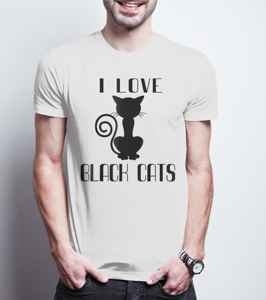 I Love Black Cats Cat Mom Witch T-Shirt