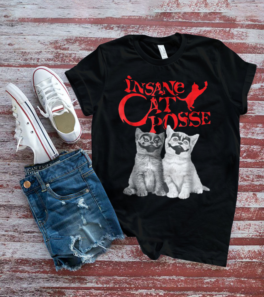 Insane Cat Posse Halloween Funny Clowns Mom Lover T-Shirt