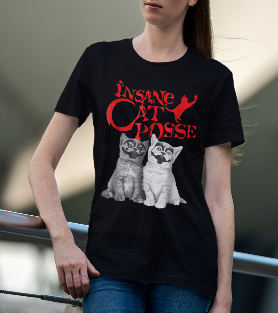 Insane Cat Posse Halloween Funny Clowns Mom Lover T-Shirt