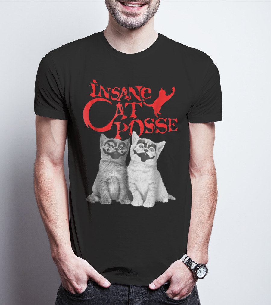 Insane Cat Posse Halloween Funny Clowns Mom Lover T-Shirt