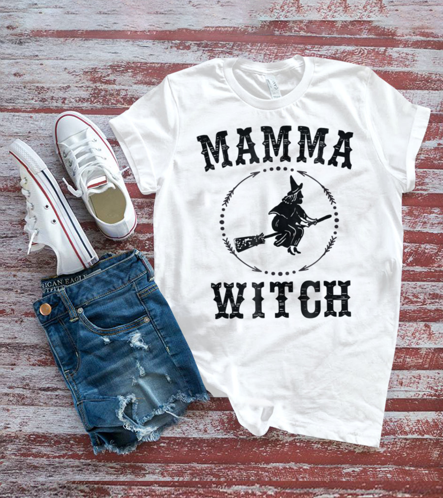 Mamma Witch Flying Broomstick T-Shirt