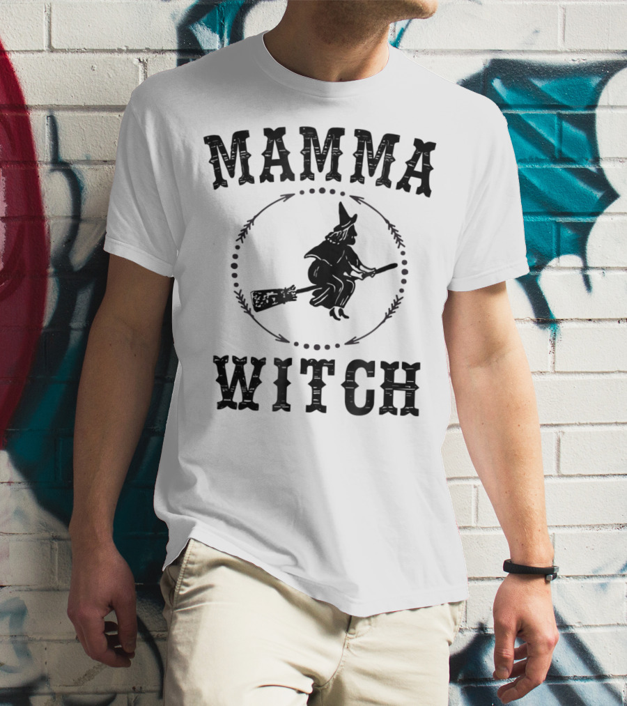 Mamma Witch Flying Broomstick T-Shirt
