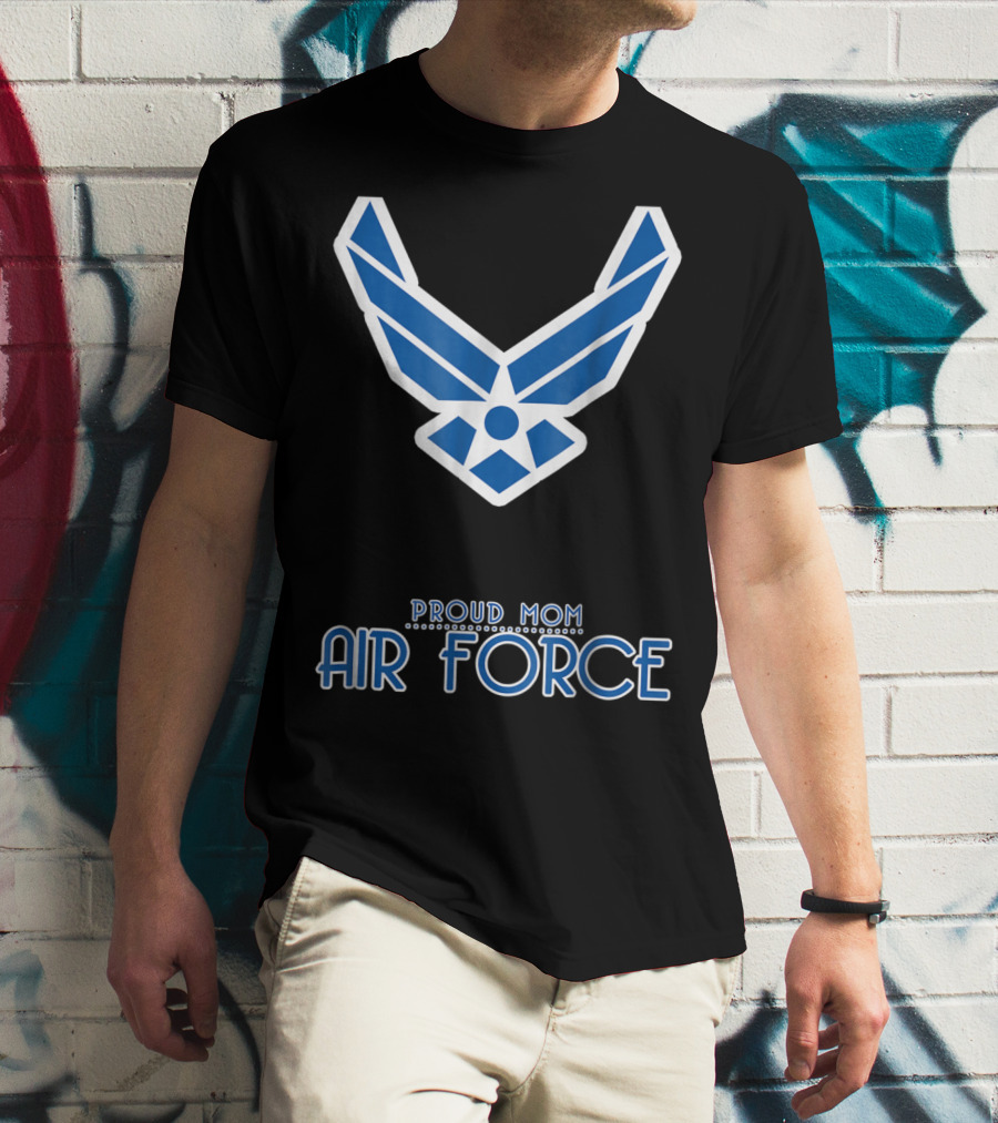 Proud Air Force Mom Blue Emblem T-Shirt
