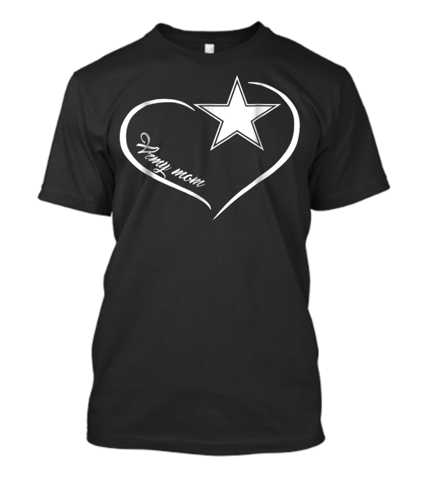 Army Mom Heart Star T-Shirt