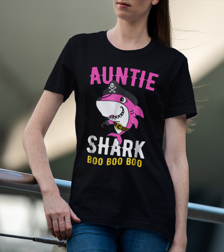Auntie Pirate Shark Boo Boo Boo T-Shirt