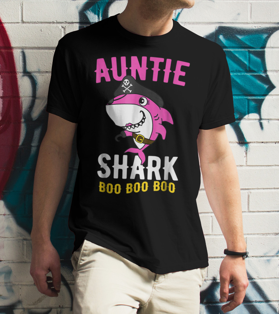 Auntie Pirate Shark Boo Boo Boo T-Shirt