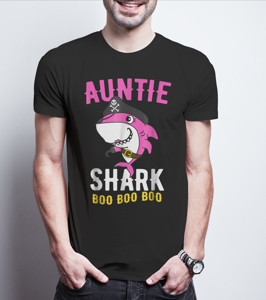 Auntie Pirate Shark Boo Boo Boo T-Shirt