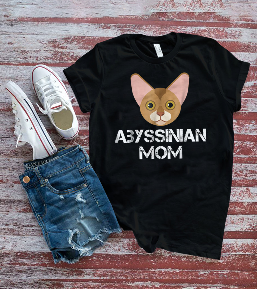 Abyssinian Mom Cat Face T-Shirt