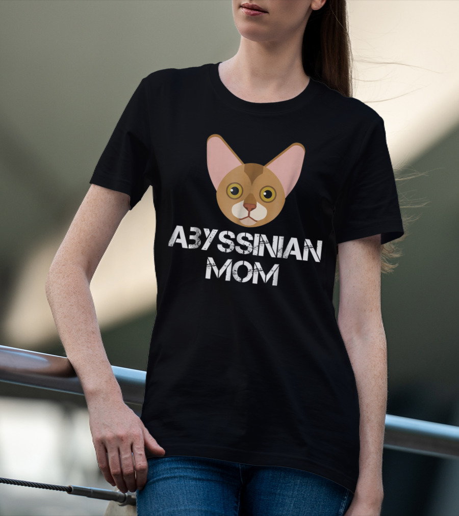 Abyssinian Mom Cat Face T-Shirt