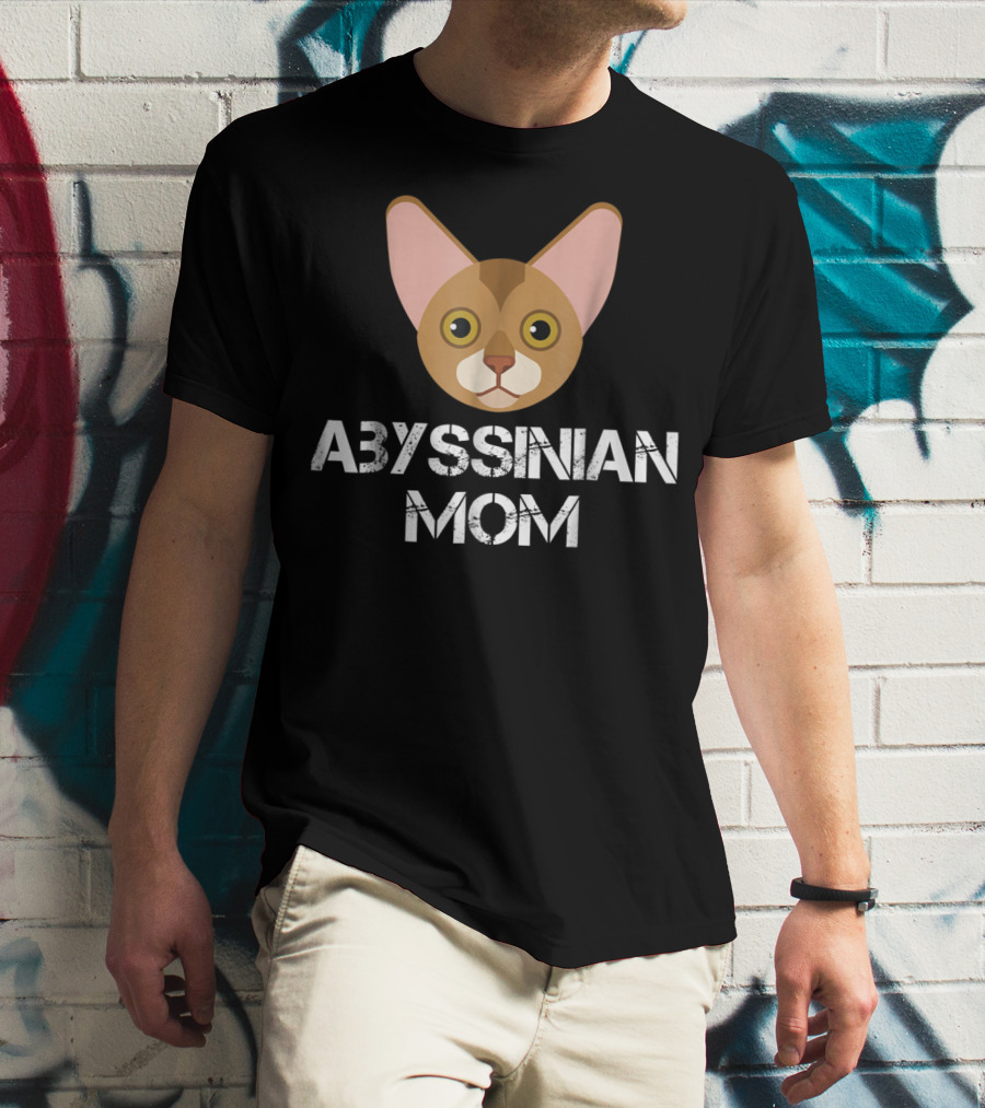 Abyssinian Mom Cat Face T-Shirt